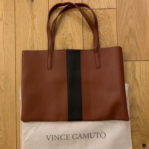 Vince Camuto Dark Rum Vegan Leather Tote Bag